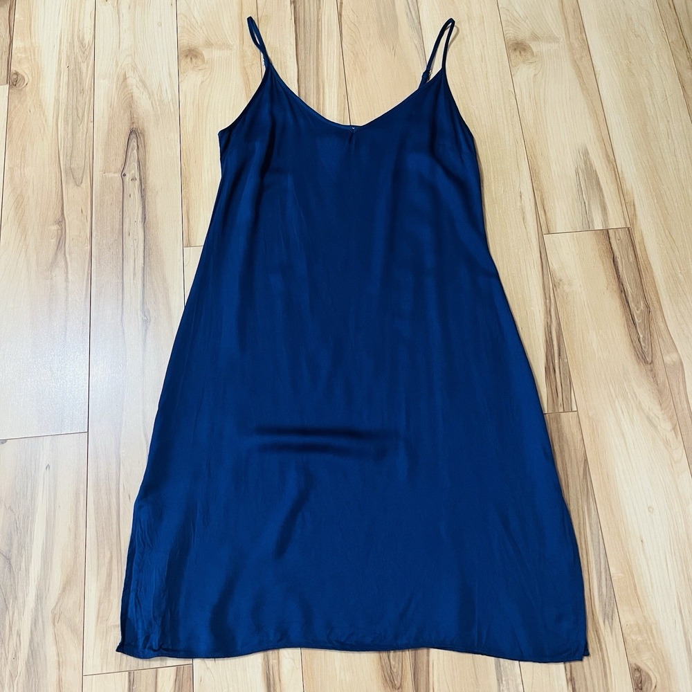 Sundance Slip Dress‎ Womens Sz 6 Blue Rayon Adj Strap Lingerie Underlay Coverup